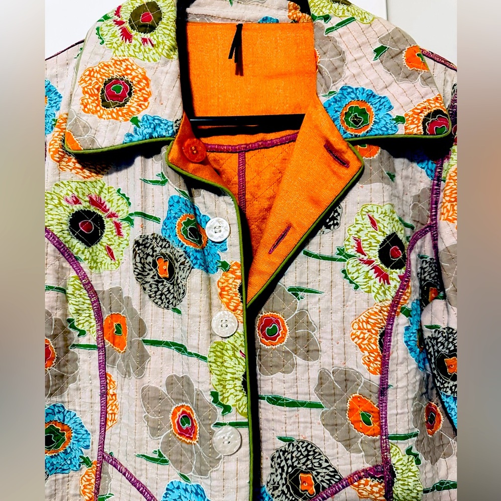 Fully reversible quilted jacket blazer